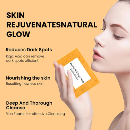 RDQCTQ Turmeric Cleanser And Kojic Acid Soap Set Brightening