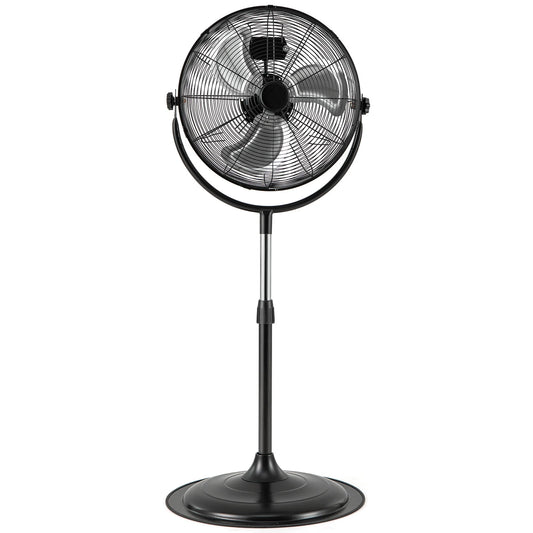 18" High Velocity Pedestal Fan w/ 3 Speeds 360° Tilt & Adjustable Heigh for Home