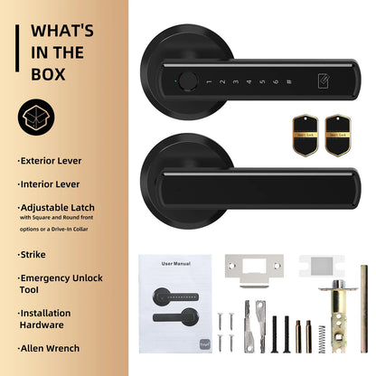 Viladepot Smart Lock Fingerprint Door Lock App Control TYPE-C Interface Passcode Unlock Electronic Touchscreen Keypad