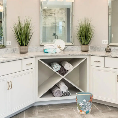 XMSJ Splendor 3D Resin Ocean Wastebasket With Seashells Starfish