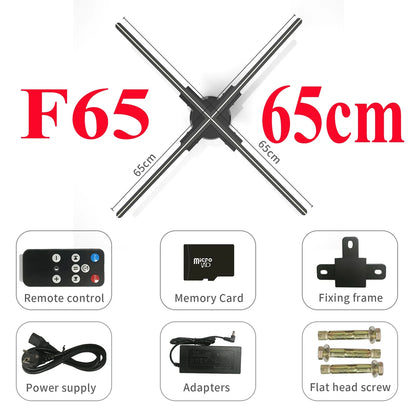40-85cm 3D Fan Hologram Projector Wifi Control Remote Commercial Advertising Display Hologram Projector Transmit Picture Video