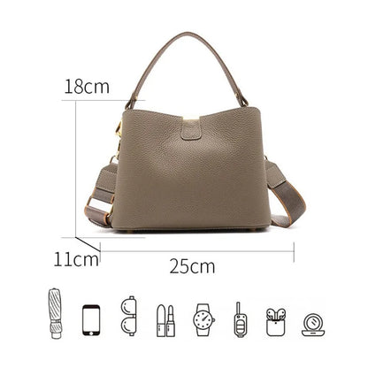 Genuine Cowhide Leather Handbags for Woman Women's Crossbody Bag Luxury Niche Design Three-Layer Large Capacity Small Tote Bags