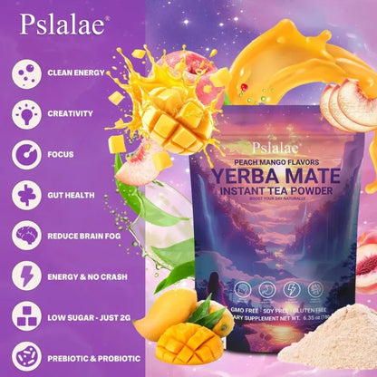 PslalaeCharge Yerba Mate 3-in-1 Energy Supplement Lions Mane Mushroom