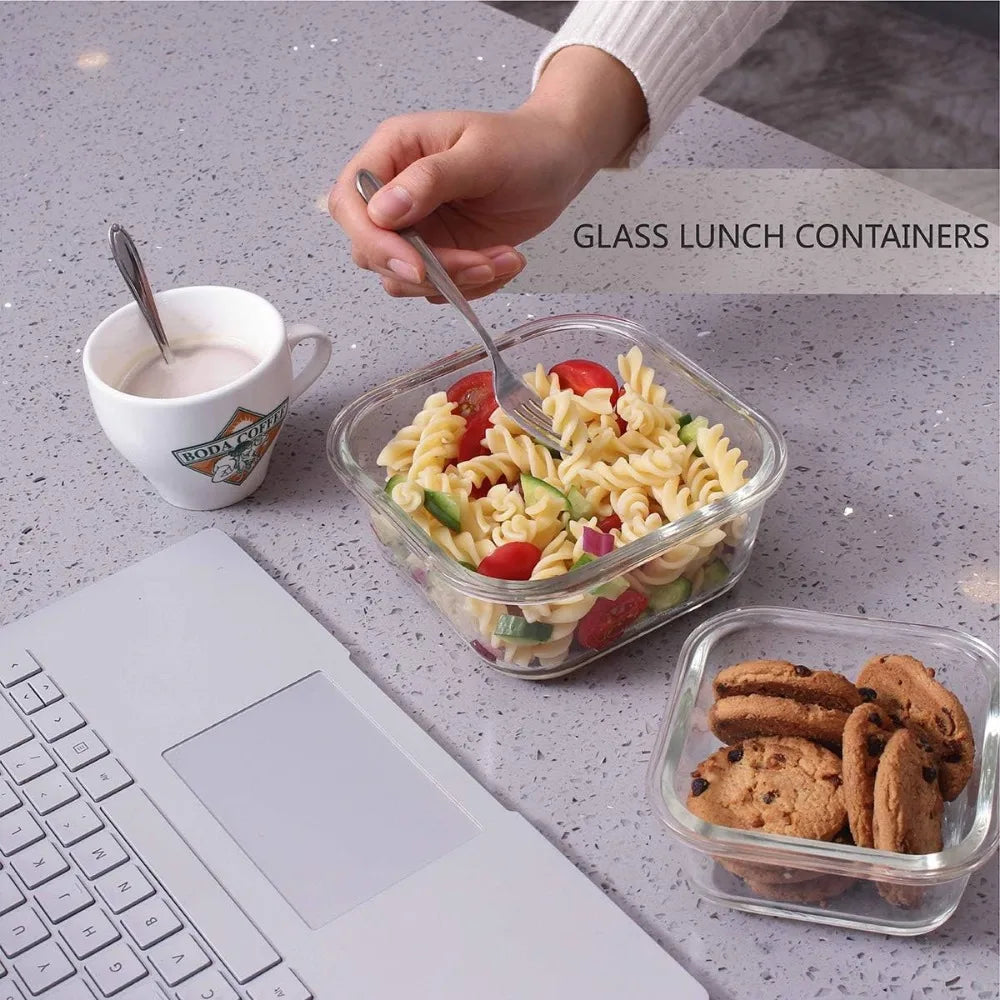 Glass Meal Prep Containers With Lids BPA Free Storage