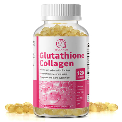 BBEEAAUU Collagen Glutathione Capsules Skin Whitening Supplement Antioxidant Support Liver Detoxification Improvement Skin Slack