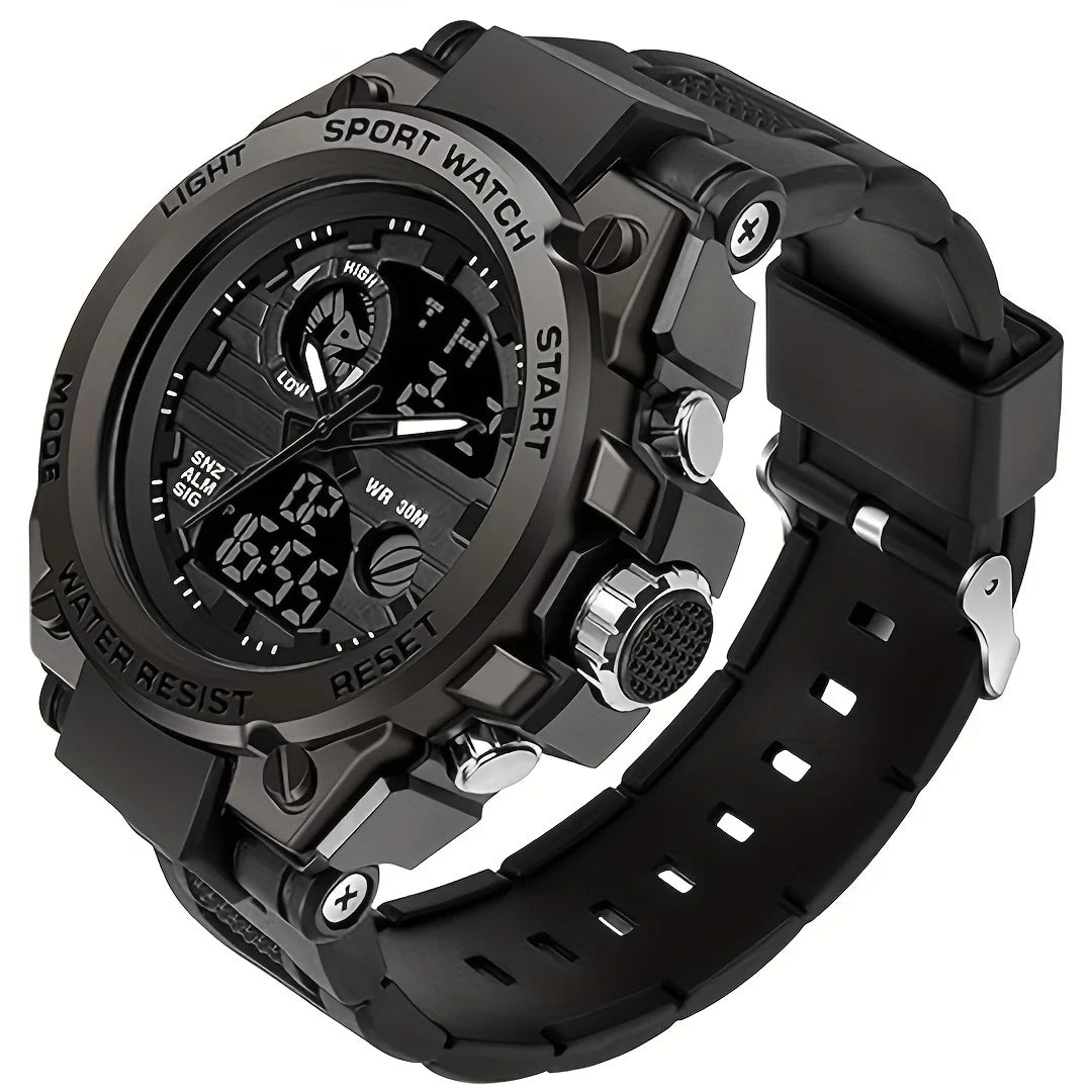 Men Outdoor Digital LED Stopwatch Wristwatch With Dual Display