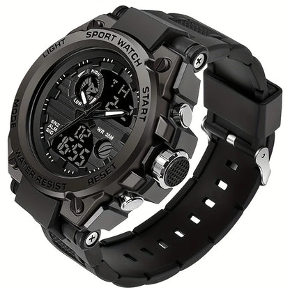 Men Outdoor Digital LED Stopwatch Wristwatch With Dual Display