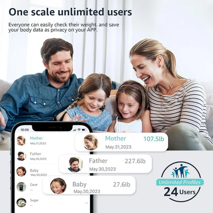 Digital Body Composition Scale With App Sync 400lb Capacity