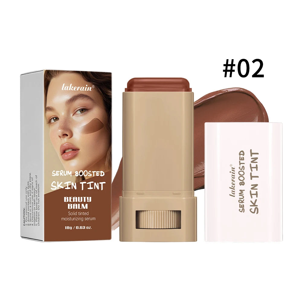 2pcs/set Skin Tint Foundation Stick Serum Boosted Smooth Plumper High Coverage Travel Bronze Concealer Long Lasting Makeup