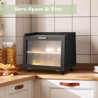 GAOMON Double Layer Large Bread Box, Bamboo Bread Box for Kitchen Counter, Bread Containerr, Bamboo Bread Storage Container