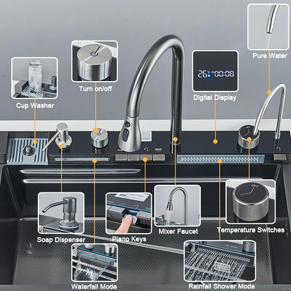 Rozin 304 Stainless Steel Kitchen Sink With Digital Faucet