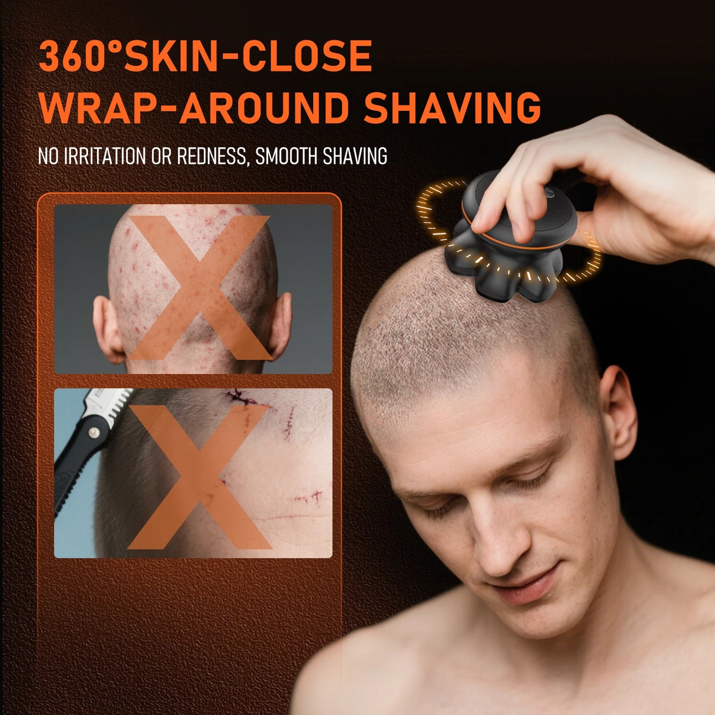 MAXGROOM 7D Electric Shaver For Man Blad Hair Trimmer Waterproof Head Shaver Beard Trimmer USB Rechargeable Head Shaving Machine