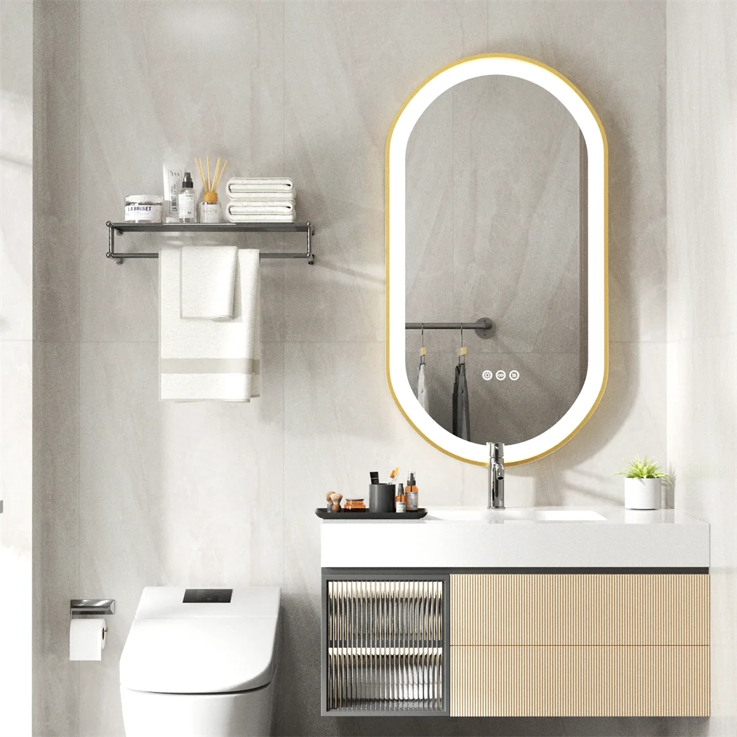 LUVODICRI UltraLuxurious Ovoidal LED Illuminated Bathroom Mirror With DemisterPad