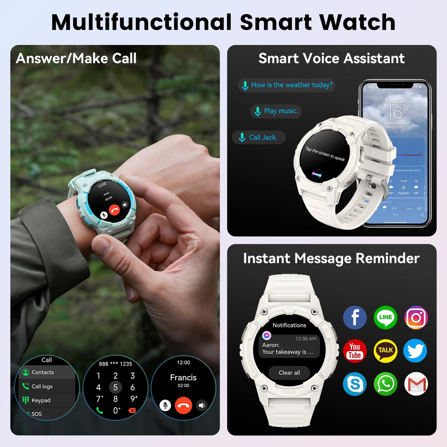 KOSPET Tank S2 GPS Smartwatch For Women Altimeter Barometer