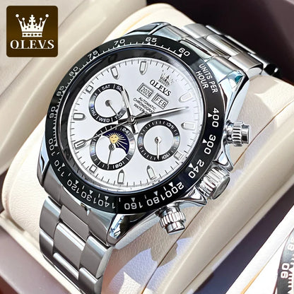 OLEVS Automatic Mechanical Watch for Men TOP Brand Original Stainless Steel Luminous Waterproof Date Man Wrist Watch Luxury Set