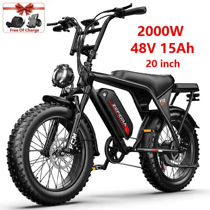 Cheap 14 20 inch Electric fat bike 1000w 2000w 30-50MPH 30-60Miles Adjustable front brake seat,For Cycling Electric Bicycle
