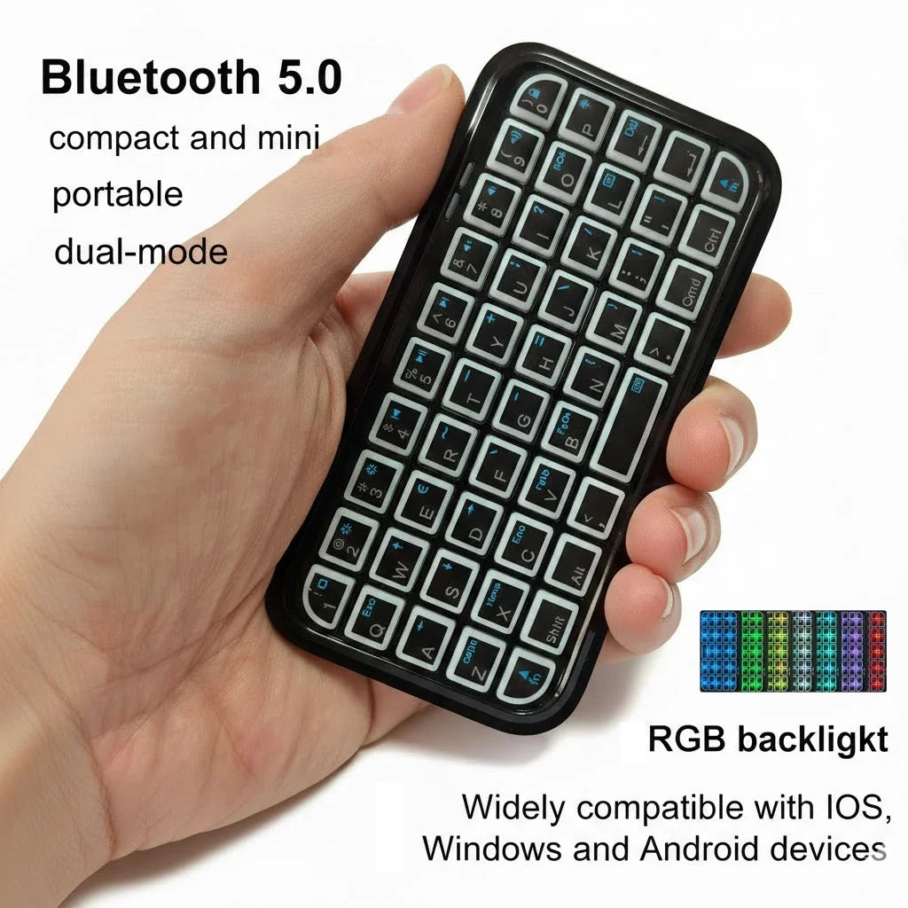 Bluetooth Wired Type-C RGB Backlit Rechargeable Keyboard For Tablets