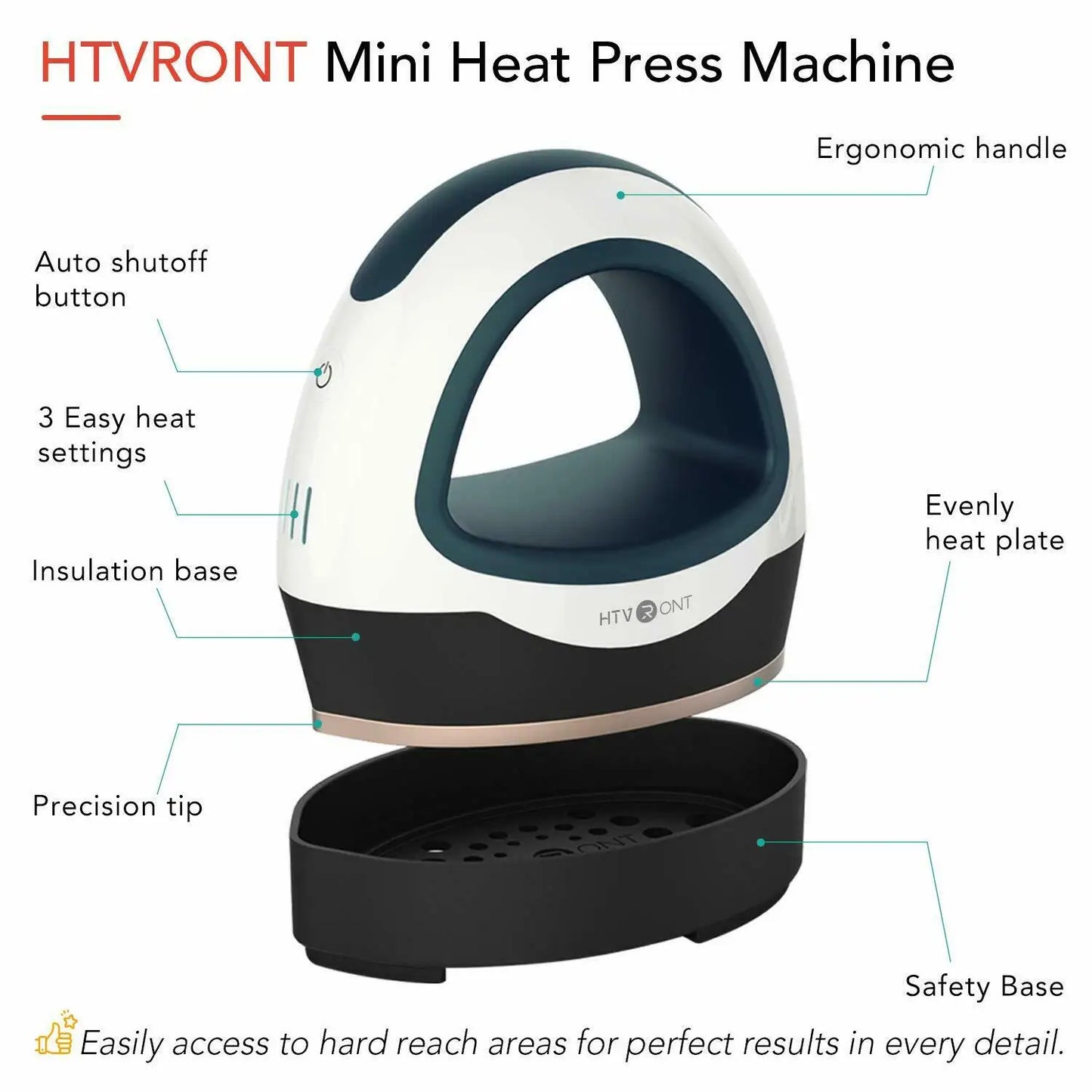 HTVRONT Mini Heat Press Machine Portable For DIY T Shirts