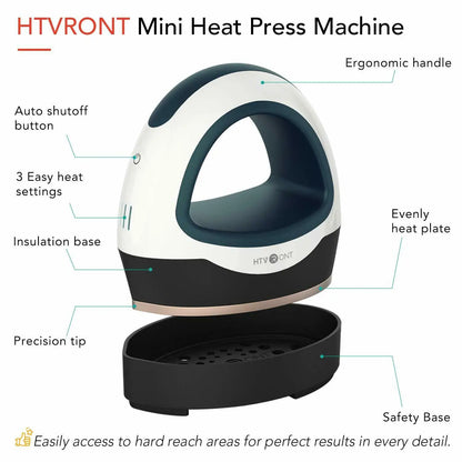 HTVRONT Mini Heat Press Machine Portable For DIY T Shirts