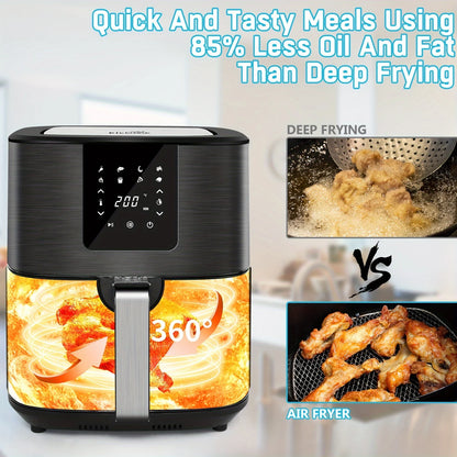KitCook Digital Touchscreen Air Fryer With Eight Preset Cooking Modes