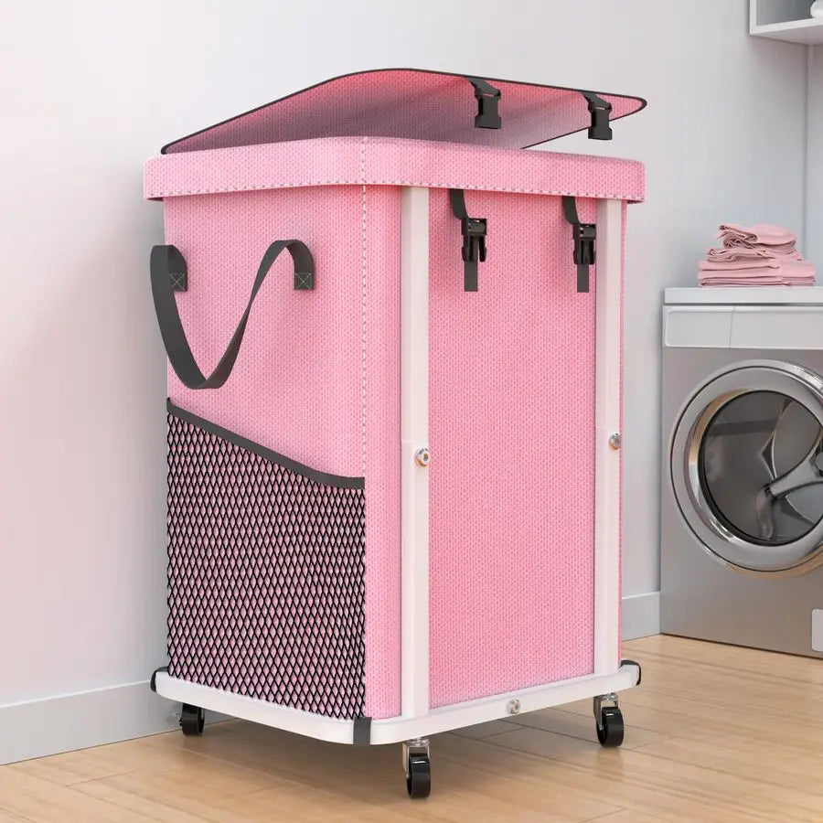 Gal150L High Grade Laundry Basket With Wheels And Removable Bag