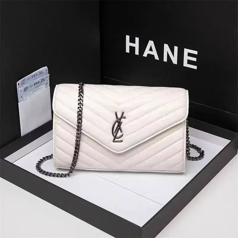 LOULOU Classic Rhombus Chain Leather Shoulder Bag For Women