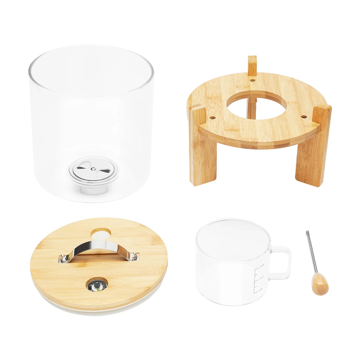 5L Cereal Dispenser Flour Rice Storage Container Glass Tank W/ Lid Measuring Mug For Pantry Organization And Storage