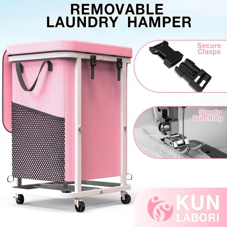 Gal150L High Grade Laundry Basket With Wheels And Removable Bag