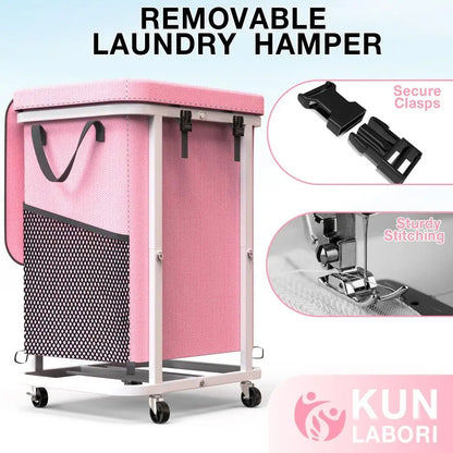 Gal150L High Grade Laundry Basket With Wheels And Removable Bag