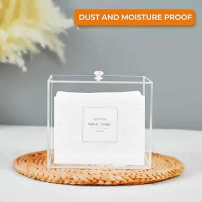 Face Towel Holder Acrylic Face Towelettes Storage Box Compatible with Clean Skin Club Clean Towel Face Towels Clear Skin Towel