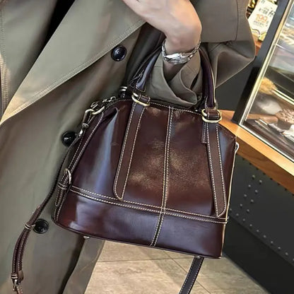 Luxury Designer Women's Bag High Quality Genuine Leather Shoulder Bag Woman Handbag Vintage Cow Leather Female Crossbody Bags