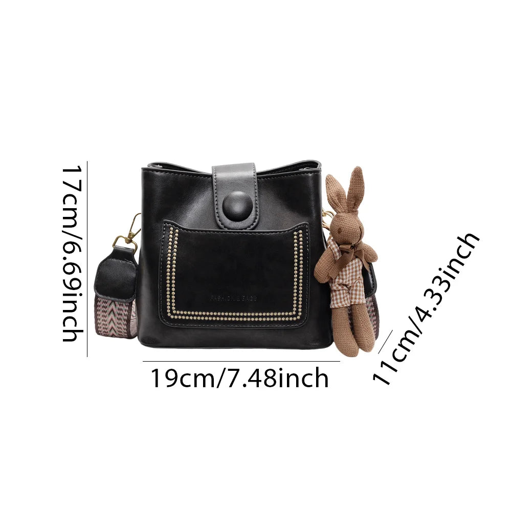 Crossbody Bag for Women with Inner Pocket Handbag PU Leather with Zipper Trendy Satchel Bag for Work Travel