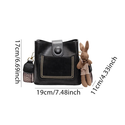 Crossbody Bag for Women with Inner Pocket Handbag PU Leather with Zipper Trendy Satchel Bag for Work Travel