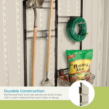 XMSJ Tremont PremiumQuality Resin Shed For Backyard Storage Skylights ReinforcedFloor