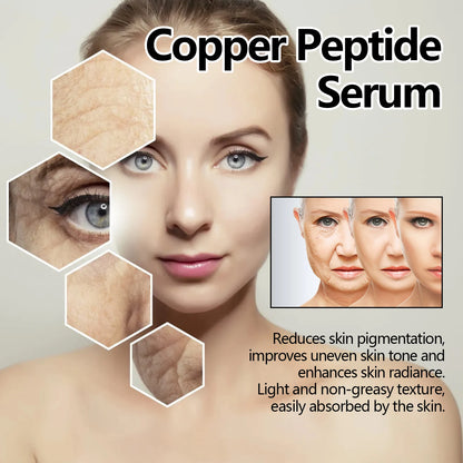 EELHOE 30ml Copper Peptide Facial Serum Moisturizing Firming Face Skin Increase Elasticity Anti Wrinkle Lines Daily Facial Care