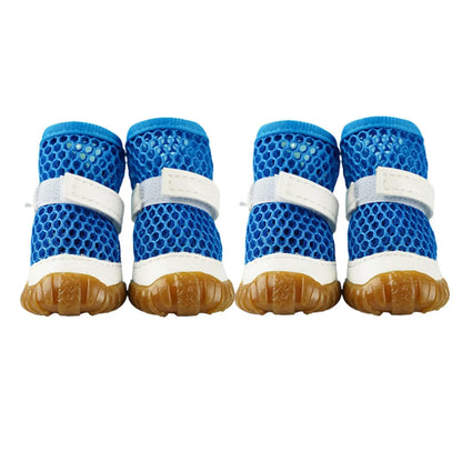 Waterproof Mesh Dog Boots for Hot Pavement, Anti-Slip Paw Protector Shoes for Small Medium Dogs, Outdoor Hiking Walking Pet Foot