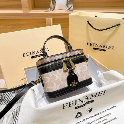 New minimalist and fashionable small handbag, contrasting color women's bag, high-end carriage crossbody bag, portable box bag