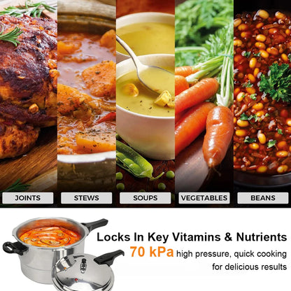 Pressure Cooker with Steaming Plate Small Pressure Cooker Household Stovetop Pressure Canner for Gas Stove Induction Cooker