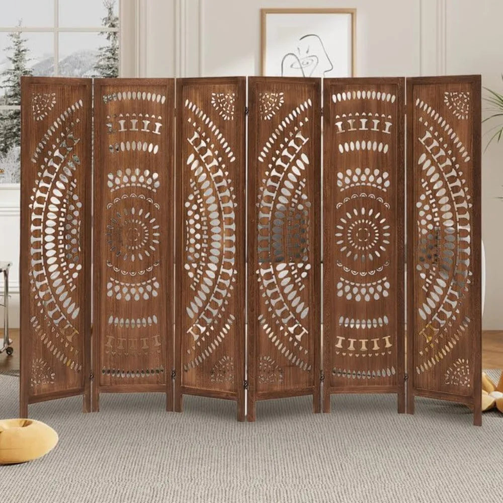 Hignconcerned Tung Wood Room Divider Privacy Screen