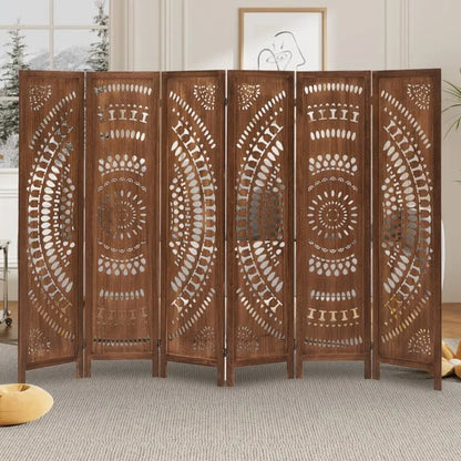 Hignconcerned Tung Wood Room Divider Privacy Screen