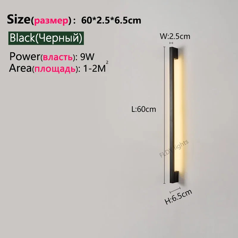 Modern Minimalist Long Wall Lamp LED Wall Mounted Light Indoor Living Room Bedroom Background Lamp Home Decora Fixtures 110/220V