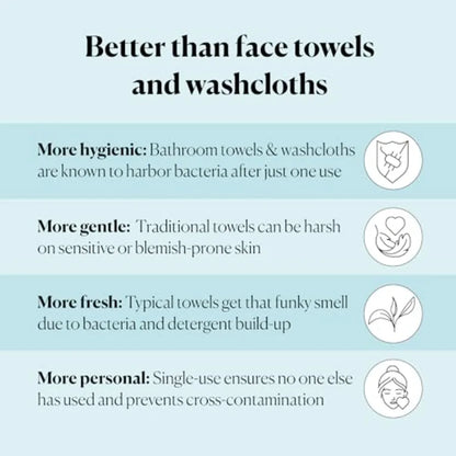 Gentle Clean Face Towels 1Pack 50 XL SingleUse Face Wipes Ultra Soft Dual Textured Disposable Towel Makeup Remover Wipes Cruelt