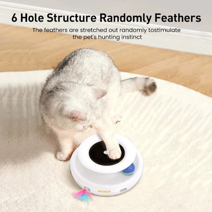 ROJECO 2 In 1 Cat Teaser Toy With Feather Ball Modes