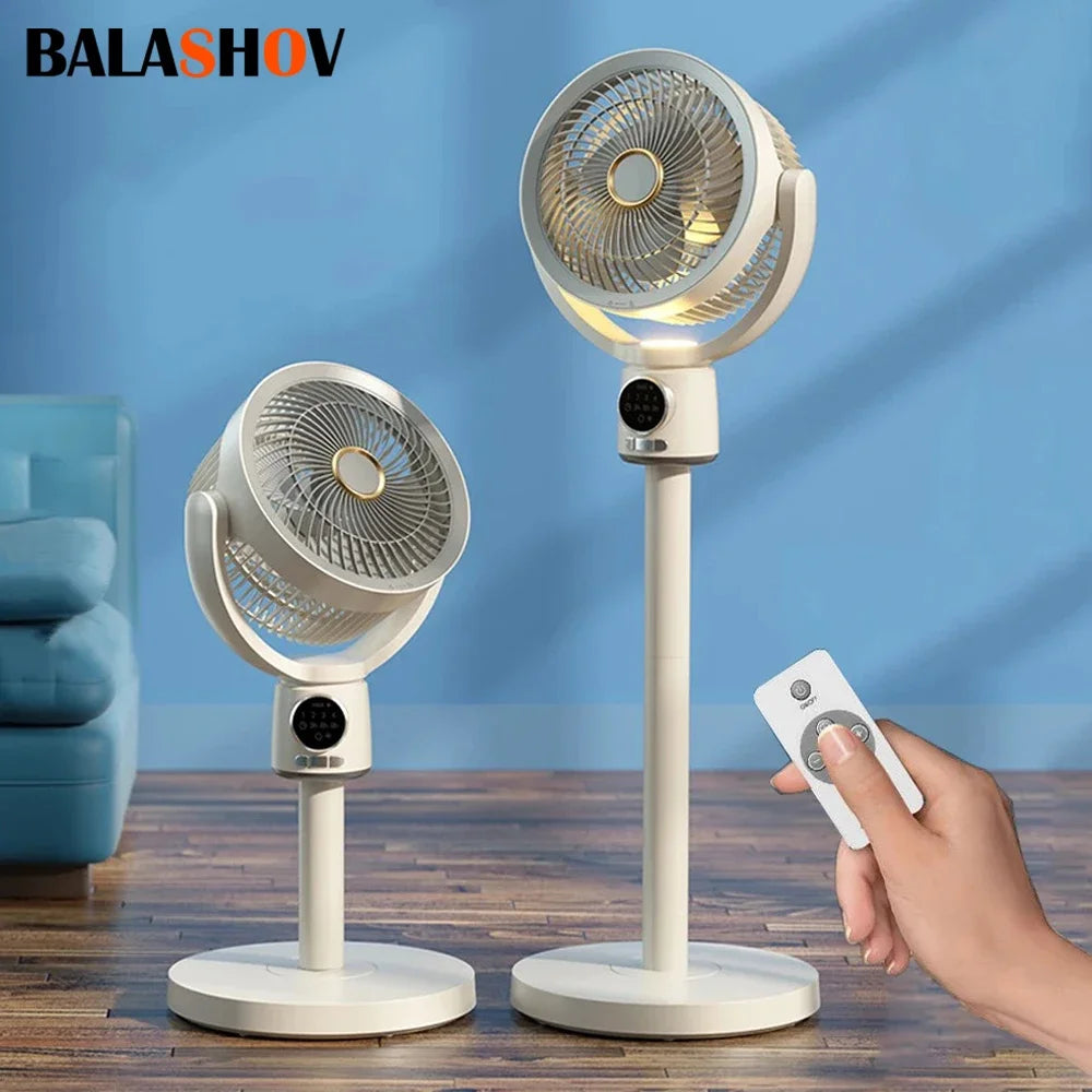 BALASHOV Electric Floor Standing USB Fan With Night Light Remote Control