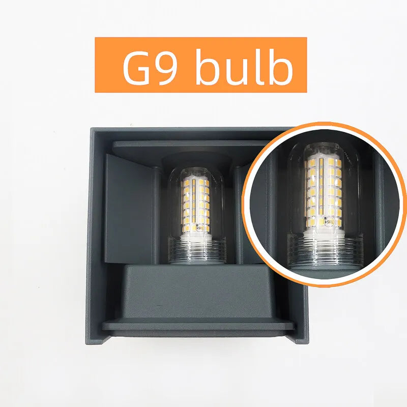 Modern LED Wall Lamp Waterproof IP65 Aluminum LED Wall Light Outdoor Indoor G9 Replaceable Bulb for Living Room Bedroom Hallway